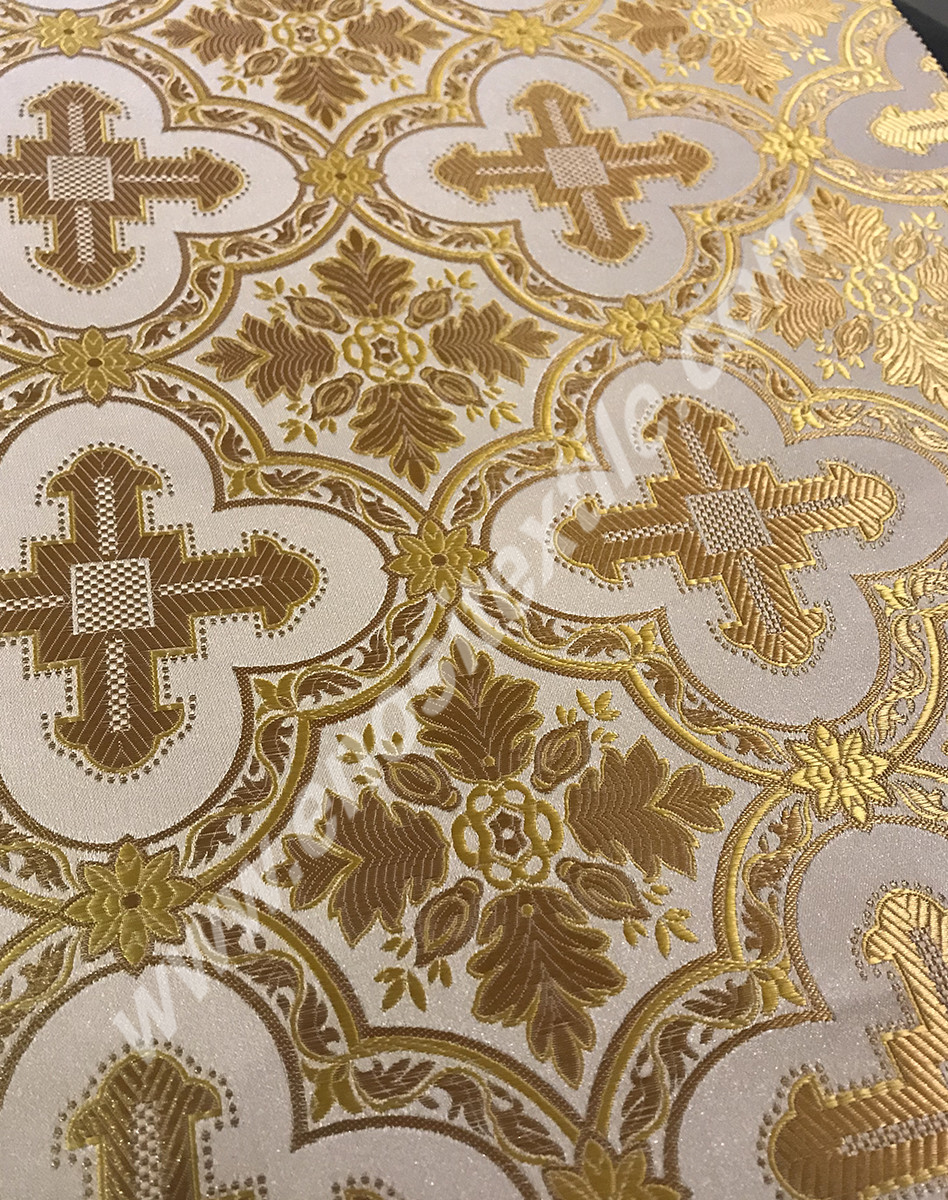 KL-036 Gold-White Brocade Fabrics